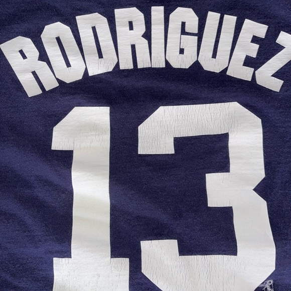 New York Yankees Alex Rodriguez T-Shirt: Medium: Heavy Wear: Vintage Majestic - Picture 3 of 5
